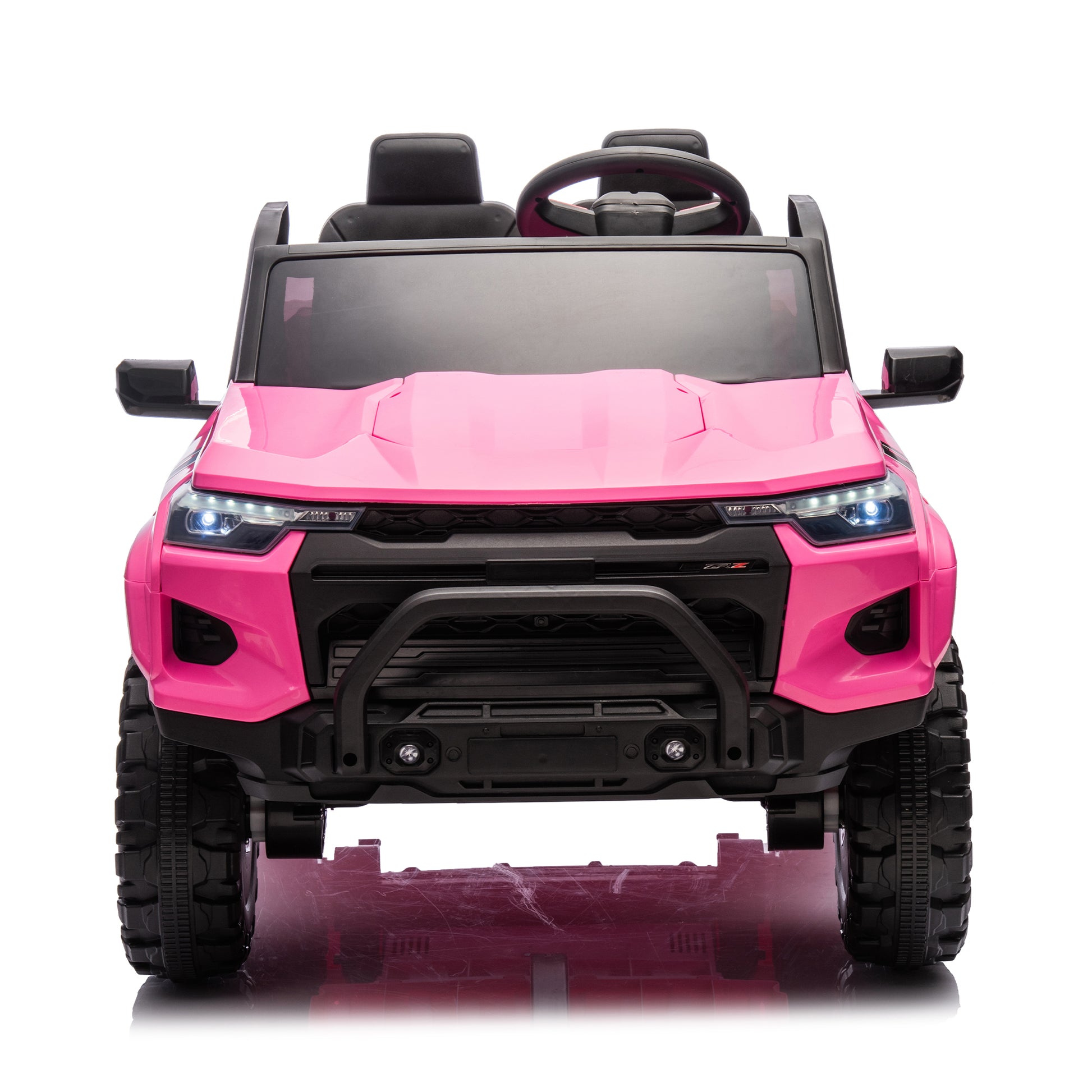 24V10A Two Seater Kids Ride On Electric Pickup, Kids Ride On Toy W Parents Remote Control,4Wd 800W Motors,Two Safety Belts,High Gate Safety Design,Usb,Bluetooth, Speed 2.49 3.73Mph For Kids Aged 3 . Rose Red 50 99 Lbs Polypropylene