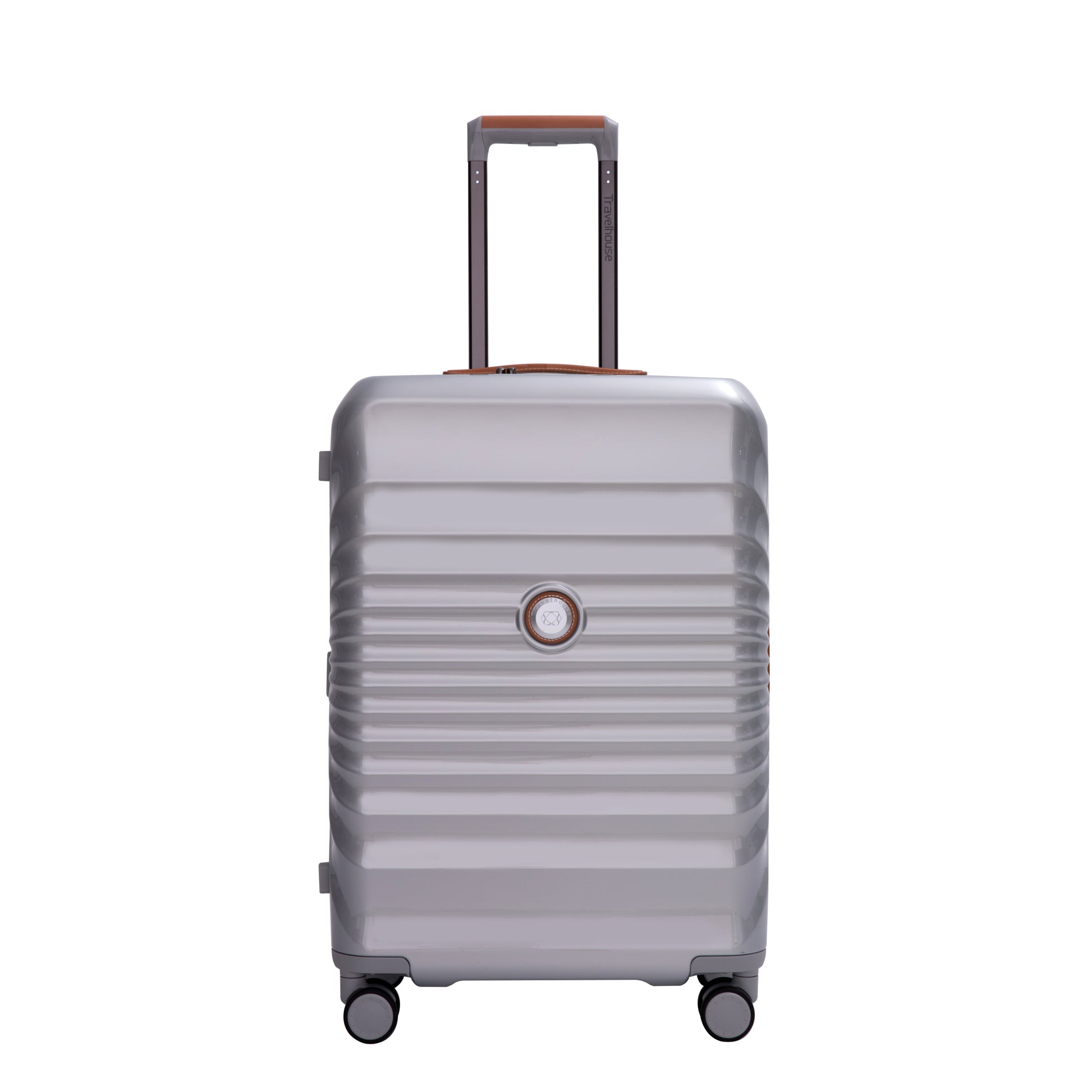 28" Luggage Lightweight Suitcase Tsa Lock Usb Port Luggage Wheel Lock Artificial Leathertop Handle Spinner Wheels Silver Silver Abs Pc