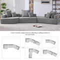 Oversized Modular Sectional Sofa,Luxury Boucle Floor Couch Set,Convertible Sleeper Couch,Spacious Foam Filled Sofa Bed For Living Room,3 Pc Free Combination,2 Colors Gray Boucle 5 Seat