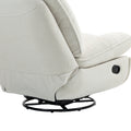 360 Swivel Recliner Adjustable Chair Chenille Glider Swivel Reclining Sofa Chair With Black Metal Round Base Beige Beige Foam Upholstered