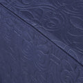 3 Piece Split Corner Pleated Quilted Bedspread Navy Queen Navy Polyester