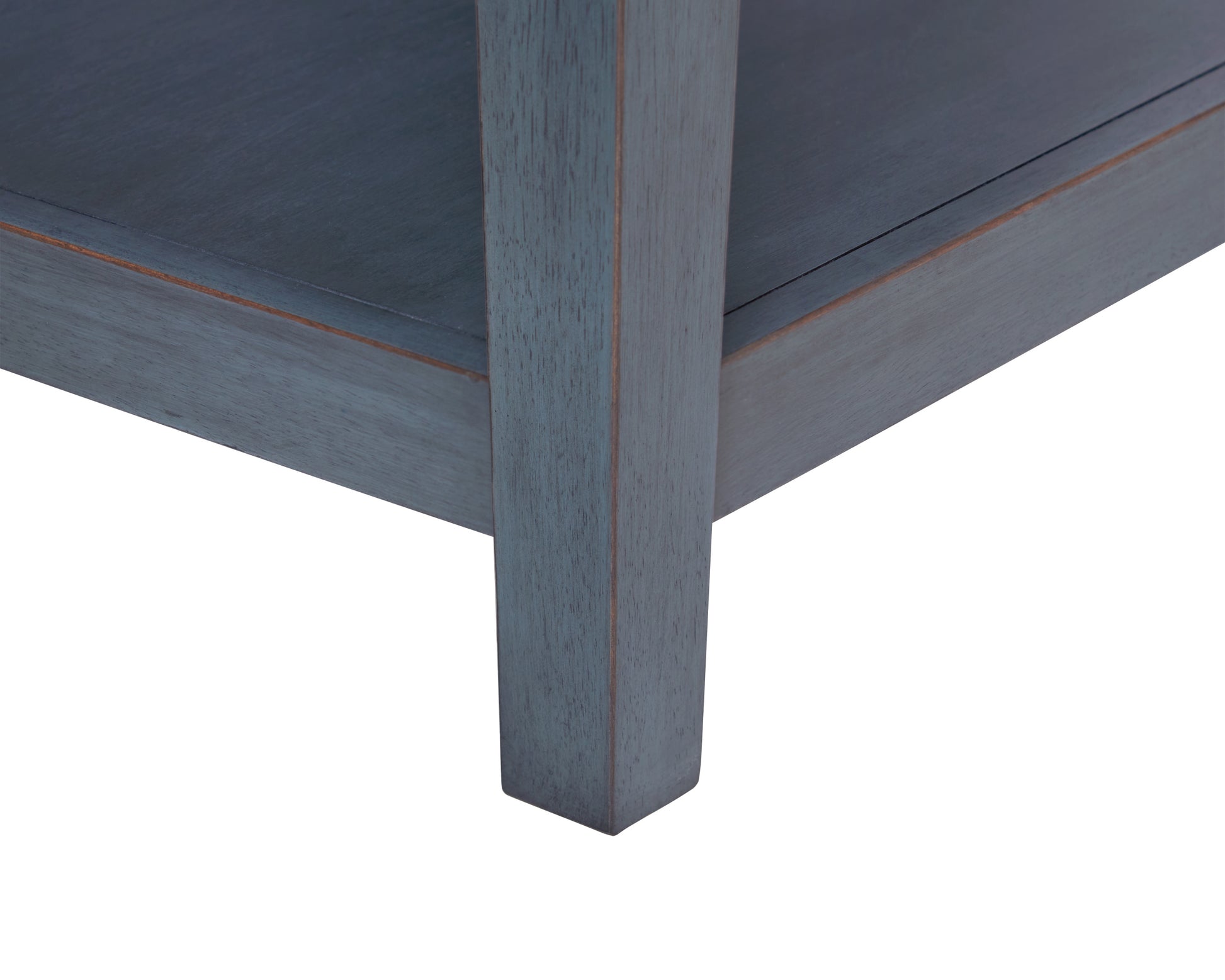 Americana 24 Inch End Table, No Assembly Required, Corduroy Blue Finish Blue Rubberwood Rubber Wood