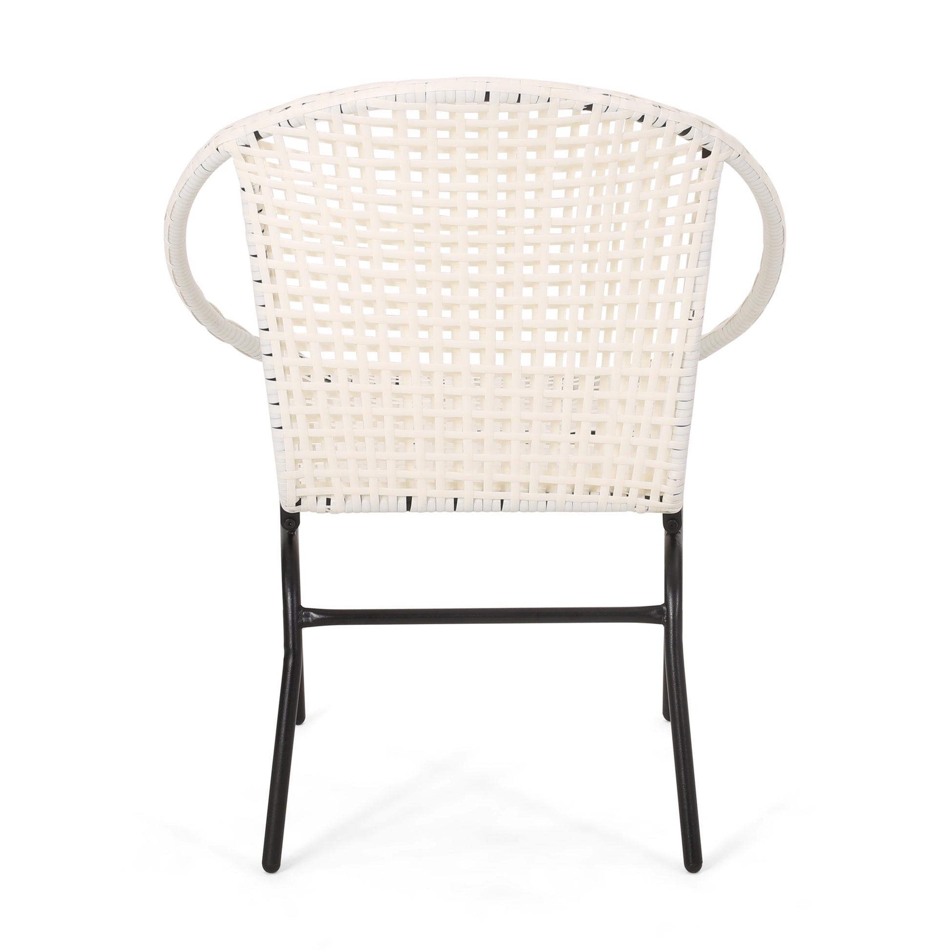 Java Outdoor Wicker Chair Set Of 2 White Iron