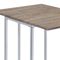 Danson Weathered Oak & Chrome Finish Accent Table Oak Wood Synthetic Wood