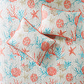 6 Piece Cotton Sateen Quilt Set With Throw Pillows Coral King Cal King King Coral Cotton
