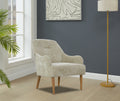 Chenille Armchair, Modern Style Accent Chair With Wood Legs, Comfy Design For Living Room, Bedroom, Office, Light Grey Gray Foam Wood Fabric