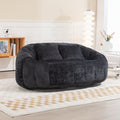 Coolmore Bean Bag Sofa Lazy Sofa Durable Comfort Lounger High Back Bean Bag Chair Couch For Adults And Kids, Indoor & Outdoor, Accent Floor Soft Lounge Chair Black Chenille Black Foam Chenille 2 Seat