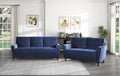 Blue Velvet Upholstery 1Pc Comfort Loveseat Plush Seatbacks Tufted Detail Solid Wood Frame Modern Living Room Furniture Blue Velvet Wood Primary Living Space Modern Flared Arms Solid Wood