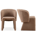 Modern Accent Chair Brown Single Sofa Chair,Upholstered Side Chair Teddy Comfy Chair For Dining Room Bedroom Living Room Reception Brown 2Pc Brown Primary Living Space Modern Set Of 2 Foam Teddy