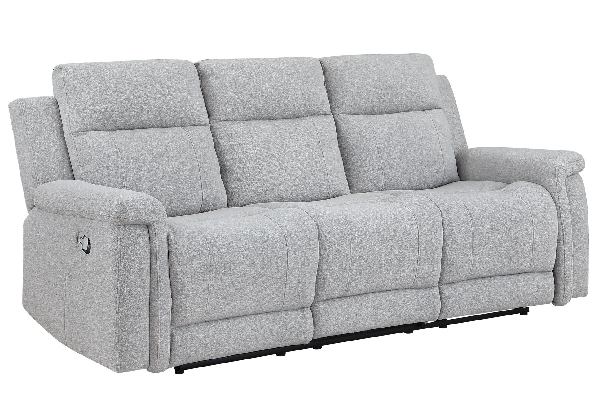 Eco Grey Reclining Sofa Gray Fabric 3 Seat