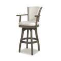 Williams 31 Swivel Bar Stool With Armrests, Natural White Linen White Foam Linen