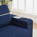 86.5 Inch Sofa Couch Deep Seat Sofa With Two Storage Spaces, T Pyce Charging Portsusb Charging Ports & 2 Cup ,Corduroy 3 Seater Couch, Modern Sofas For Living Room Blue Foam Corduroy 3 Seat