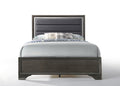 Black And Grey Queen Bed Box Spring Required Queen Black Grey Wood Bedroom Modern Rubberwood Panel Wood