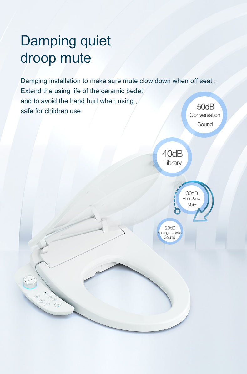 Bidet Toilet Seat Elongated Smart Heated Toilet Seat With Warm Water & Dryer, Feminine & Child Wash, Self Clean Stainless Steel Nozzle, Adjustable Water Pressure, Slow Close Lid White Polypropylene