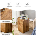 Compact Mdf Coffee Table: 11.8X11.8X19.6 Inches, Stylish Texture Design Wood Mdf