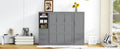 Queen Size Murphy Bed Wall Bed With Closet ,Drawers And Shelves,Gray Queen Gray Mdf Lvl