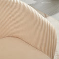 Ts Stripe Dinding Chair Creamy White Velvet