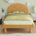Kids Cookie Shaped Bed Frame For Boys & Girls,Twin Size Platform Bed, Walnut Box Spring Not Required Twin Walnut Wood Bedroom Contemporary,Cute,Modern Bed Frame Wood
