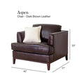 Aspen Brown Top Grain Leather Chair Brown Wood Leather