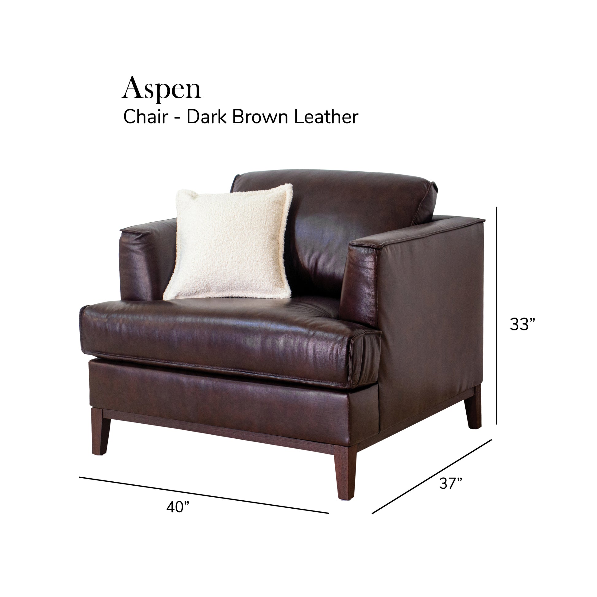 Aspen Brown Top Grain Leather Chair Brown Wood Leather