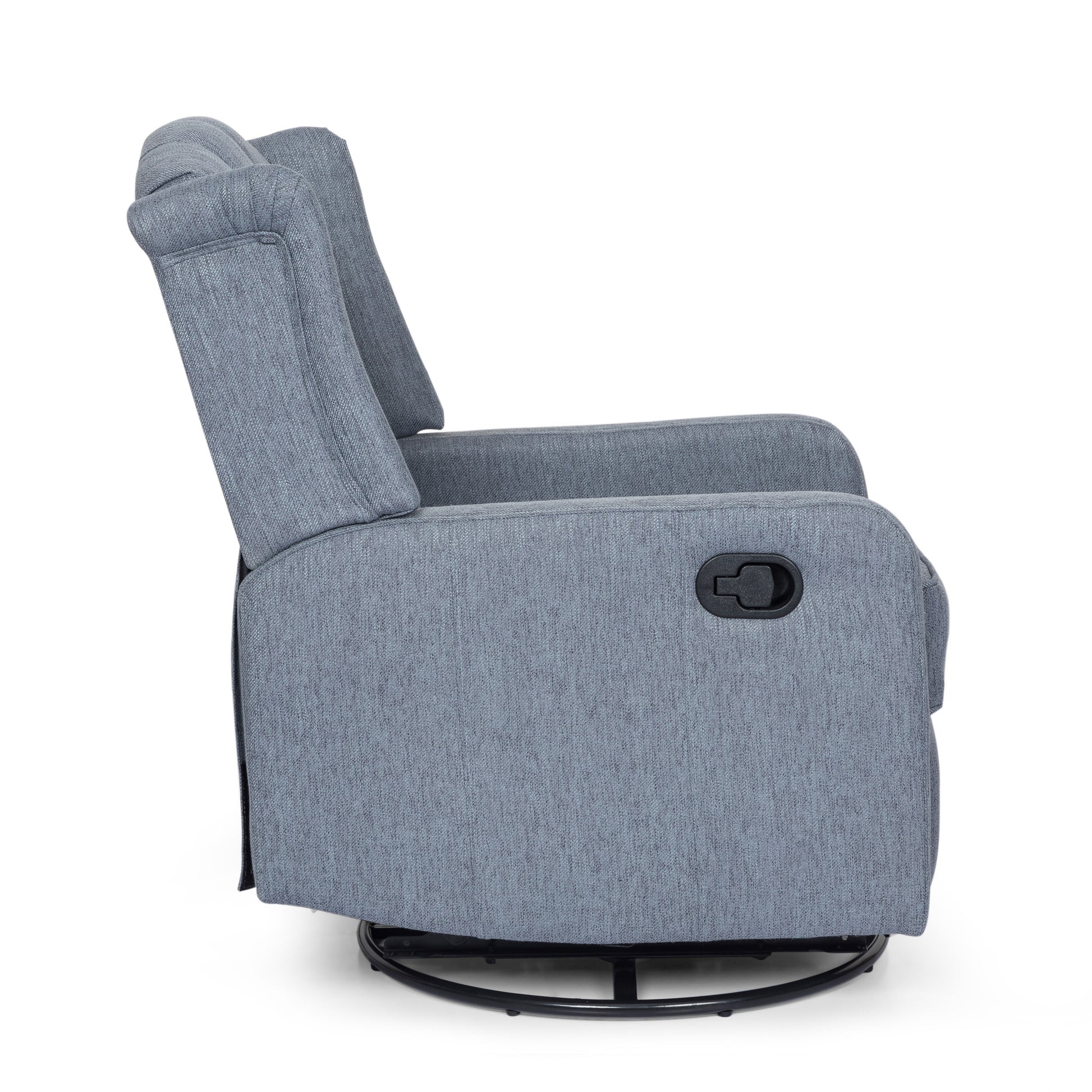 Classic Design, Manual Recliner Chair With 360 Degree Swivel Charcoal Fabric