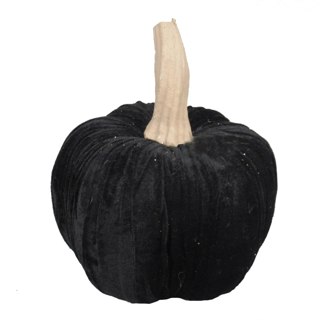 9.5" Black Velvet Pumpkin Large, For Holiday Halloween Decor Black Fabric,Foam