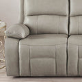 Westminster Power Headrest Zero Gravity Reclining Sofa Stone Gray Memory Foam Genuine Leather 3 Seat