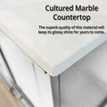 White Double Bath Vanity 80 In. W X 22 In. D, Cultured Marble Top, And Faucet Set White Plywood Wood