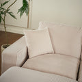 Modern U Shaped 6 Seat Sectional Sofa Couch With One Ottoman And Three Toss Pillows ,Modular Sofa For Living Room,Corduroy Sofa White Corduroy 7 Seat