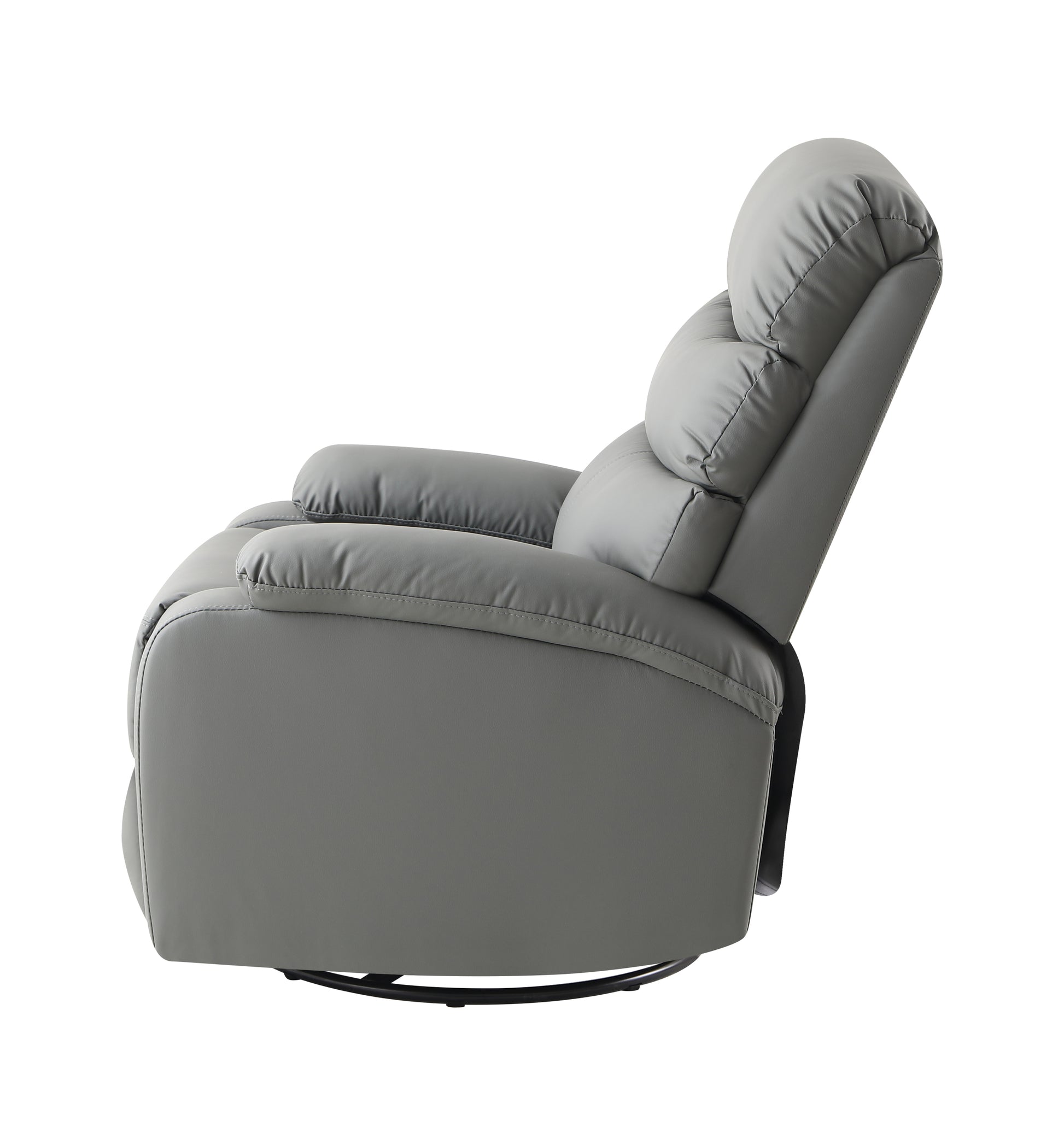 Rocking Recliner Chair,360 Degree Swivel Nursery Rocking Chair,Glider Chair,Modern Small Rocking Swivel Recliner Chair For Bedroom,Living Room Chair Home Theater Seat Dark Grey Gray Gray Faux Leather Manual Push Button Primary Living Space Soft Loose