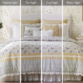9 Piece Cotton Percale Comforter Set Yellow Cal King California King Yellow Polyester