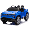 24V Kids Ride On Car W Parents Control,Licensed Chevrolet Silverado,Four Wheel Suspension,Led Lights,Bluetooth,Music,Usb,Mp3,Power Display,Speeds 2.49 3.73Mph For Kids Aged 2 5. Blue 50 99 Lbs