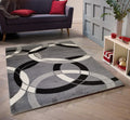 Jersey Area Rugs, Carpets For Livingroom, 7X10 Area Rugs ,1798 Black Grey Rectangle 8&10 Black Grey Contemporary Abstract Polypropylene