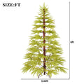 6Ft Artificial Christmas Tree With 300 Led Lights And 600 Branch Tips, Imitation Cypress Leaf Xmas Tree Holiday Decoration, Creative Decorated Trees Inside And Outside Green Polyethylene