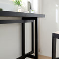 Bar Table, Extra Long Entryway Table For Entryway, Hallway, Living Room, Foyer, Corridor, Rectangular Wood High Top Kitchen Dining Table, Black Matt Black Solid Wood Mdf