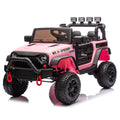 24V Kids Ride On Car W Parents Remote Control,400W Motor,Four Wheel Suspension,Adjustable Speed,Usb,Mp3,Music,Bluetooth,Large Display Screen,Power Display,Portable Handle,Safety Belt For Kids Aged 3 . Pink 50 99 Lbs Polypropylene