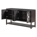 Elegant Retro Console Table Storage Cabinet Sideboard With Mirrored Doors, Spacious Shelves, And Durable Acacia Wood Legs Perfect For Living Room, Dining Room, Or Entryway Espresso Espresso Primary Living Space Solid Wood Mdf