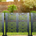 4*2 Ft Air Conditioner Fence For Outdoor Units,Metal Privacy Fence Cover, Perfect To Conceal Air Conditioning Units,3 Fence Panels W540133740 Charcoal Steel