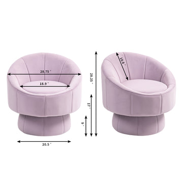 Mid Century Modern Accent Chair With Wood Frame, Upholstered Swivel Chair For Living Room Chairs With Waist Cushion, Reading Armchair For Bedroom Sunroom Purple Bedroom Modern Rubberwood Foam Velvet