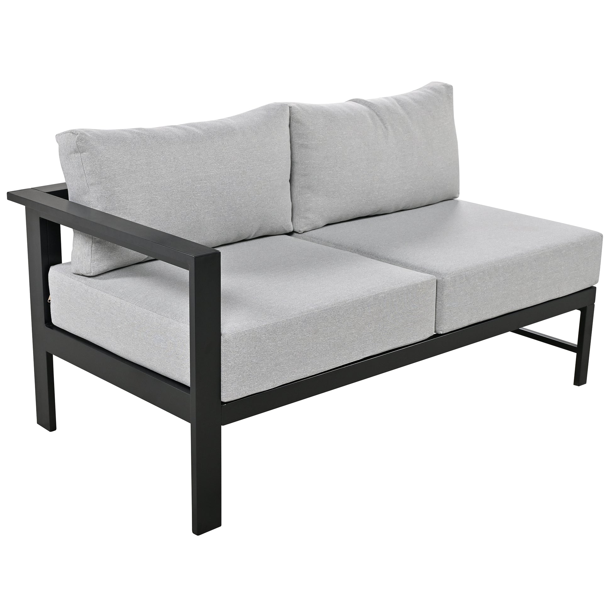 U Shaped Multi Person Outdoor Sofa Set, Suitable For Gardens, Backyards, And Balconies. Grey Seats 6 Aluminum