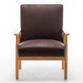25.38'' Wide Classic Mid Century Modern Arm Chair, Dark Brown Dark Brown Microfiber