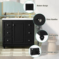 Contemporary Black Bathroom Vanity Cabinet 36X18X34 Inches, 4 Drawers & 1 Cabinet Door, Multipurpose Storage, Resin Integrated Sink, Adjustable Shelves, Solid Wood Frame With Mdf Black Bathroom