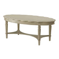 Antique White Coffee Table With Bottom Shelf Antique White Primary Living Space Traditional Oval Wood Metal