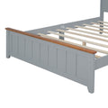 Full Size Wood Platform Bed Wooden Slat Support, Vintage Simple Bed Frame With Rectangular Headboard And Footboard, Grey Box Spring Not Required Full Grey Wood