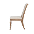 Set Of 2 Cream Fabric Upholstered Dining Chairs, Barley Brown Solid Cream Brown Dining Room Rectangular Dining Chairs Tufted Back Set Of 2 Fabric,Mdf