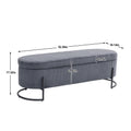 Coolmore Storage Ottoman,Bedroom End Bench,Upholstered Fabric Storage Ottoman With Safety Hinge, Entryway Padded Footstool, Ottoman Bench For Living Room & Bedroom Dark Gray Dark Gray Velvet