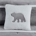 Plush To Sherpa Comforter Set Twin Grey Polyester