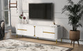 Tv Stand For Tvs Up To 80 Inches, Modern Entertainment Center Media Console With 4 Drawers And 1 Spacious Cabinet For Living Room, White White 70 79 Inches Mdf