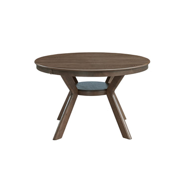 47.24''Round Rubber Wood Dining Table For 4 6 With Wooden Trestle Pedestal Base,Modern Kitchen Wooden Table Dinner Table For Dining Room, Living Room,Oak 1Table Oak Solid Wood Mdf