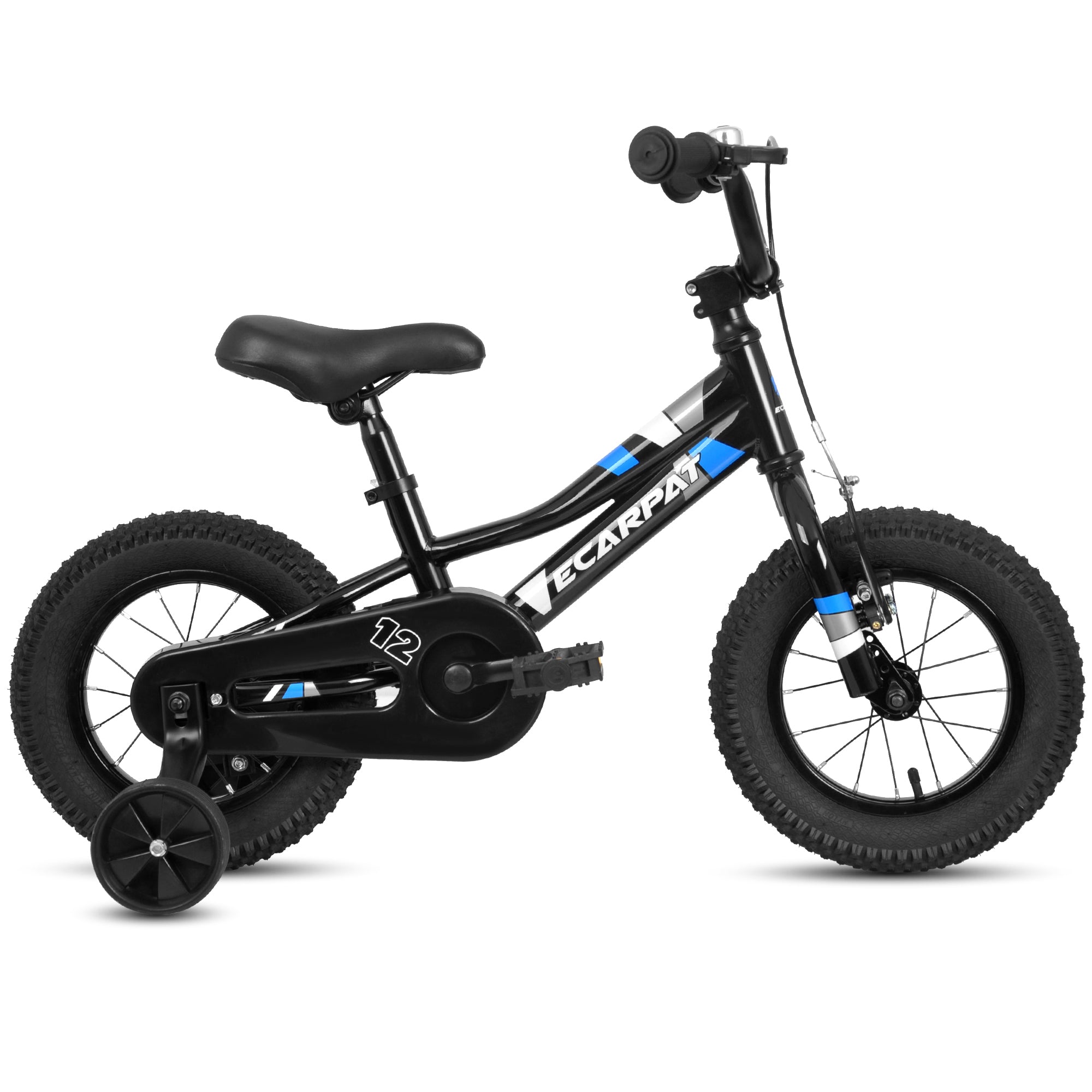 A12117 Ecarpat Kids' Bike 12 Inch Wheels, 1 Speed Boys Girls Child Bicycles For 2 3 Years, With Removable Training Wheels Baby Toys, Front V Brake, Rear Holding Brake Black 50 99 Lbs Cute Polyurethane Foam 3 To 4 Years Steel Outdoor